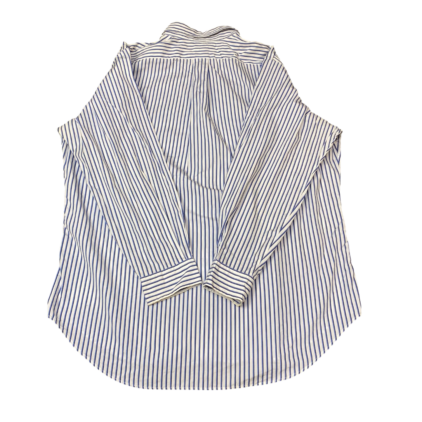 Ralph Lauren Formal Shirt Mens L White Blue Striped Classic Fit Button Down
