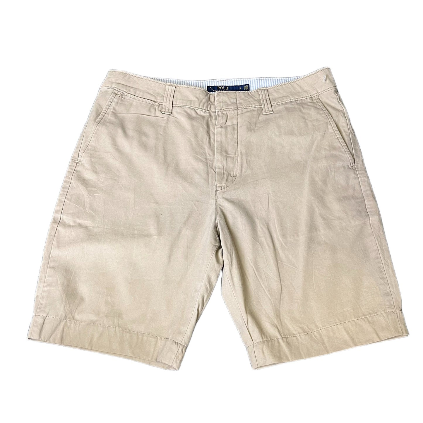 Polo Ralph Lauren Chino Shorts Fits as Womens X-Large 33" Waist Tan Flat Front