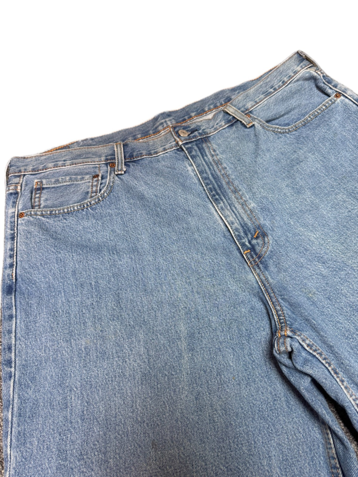 Levi's 469 Jean Shorts Fits as Mens XL 42" Waist Blue Denim Loose Fit Red Tab