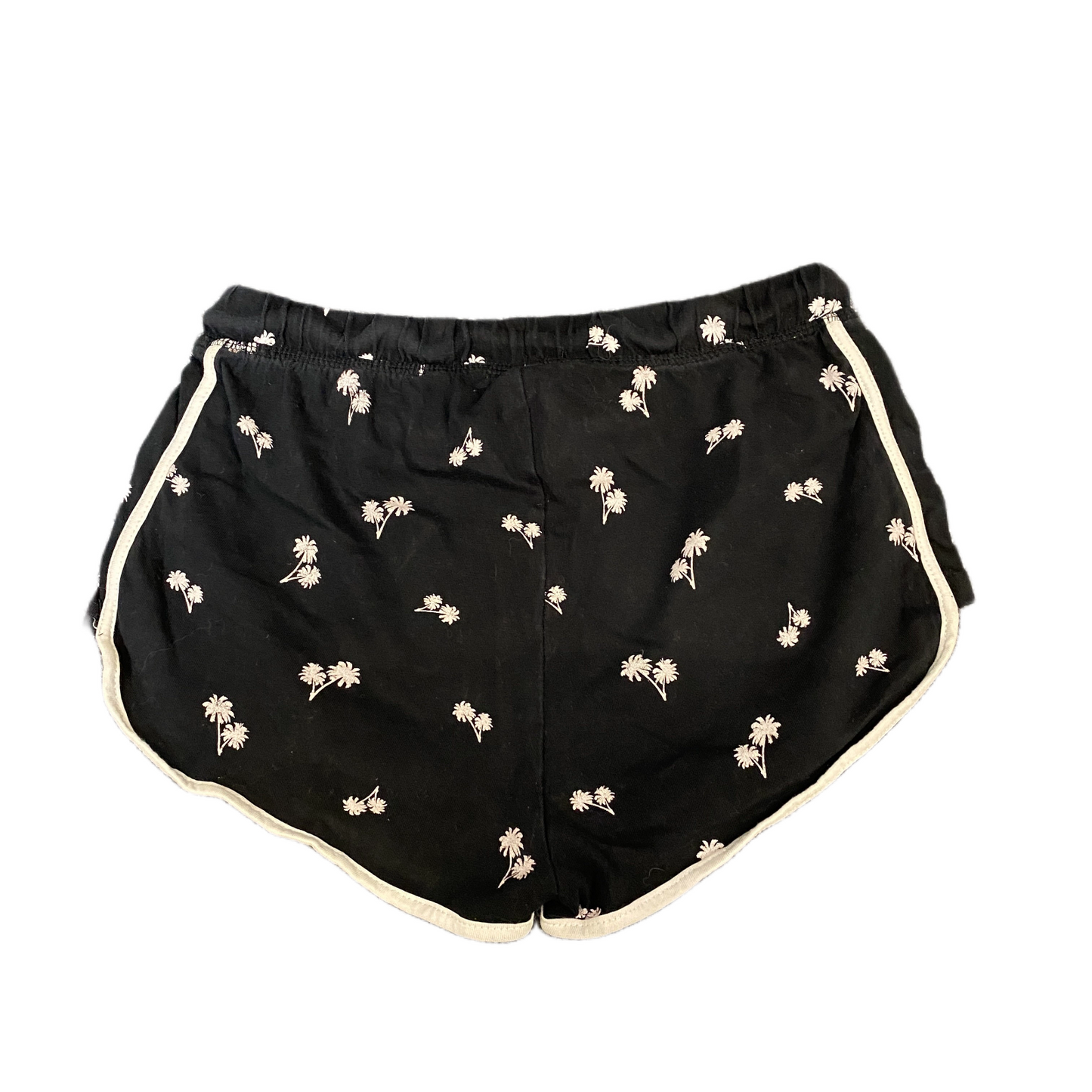 Running Sprinter Shorts Womens XS 25" Waist Black White Gym Workout Dolphin Hem