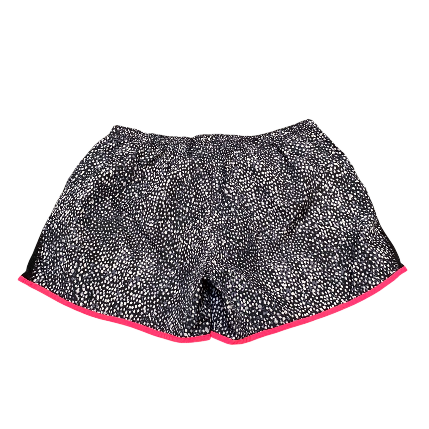 Running Sprinter Shorts Women Small Black White Printed Athletic Fit Dolphin Hem