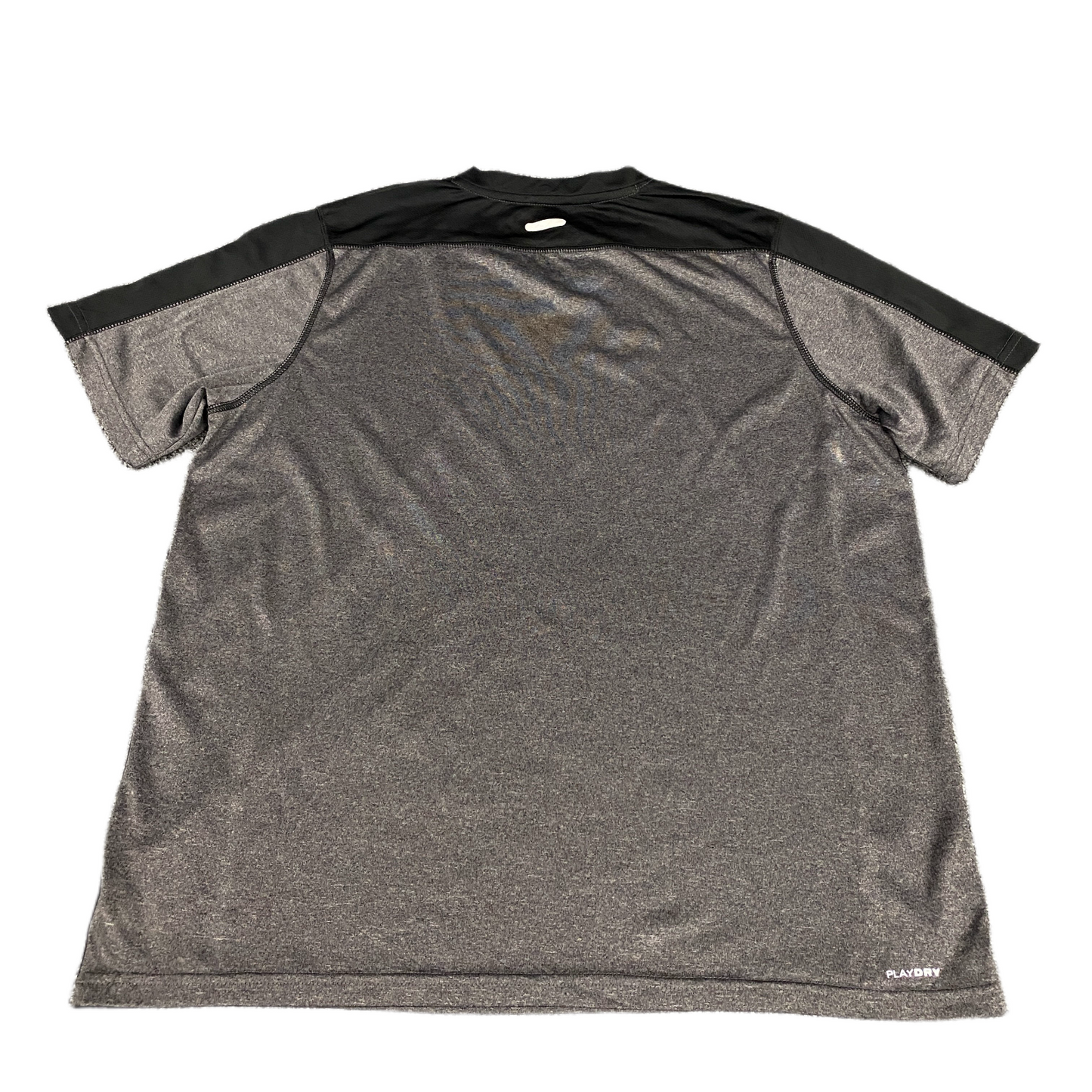 Reebok Activewear T-Shirt Mens Medium Grey Black Short Sleeve V-Neck Pullover