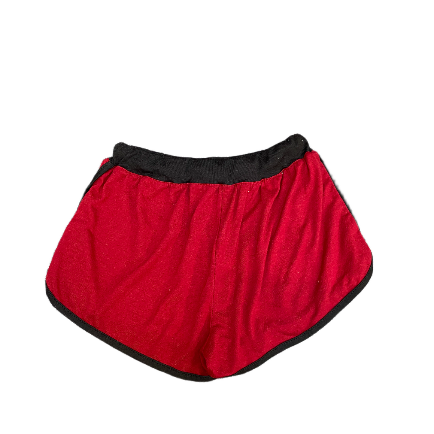 Running Sprinter Shorts Womens S 22" Waist Red Black Athletic Workout Drawstring
