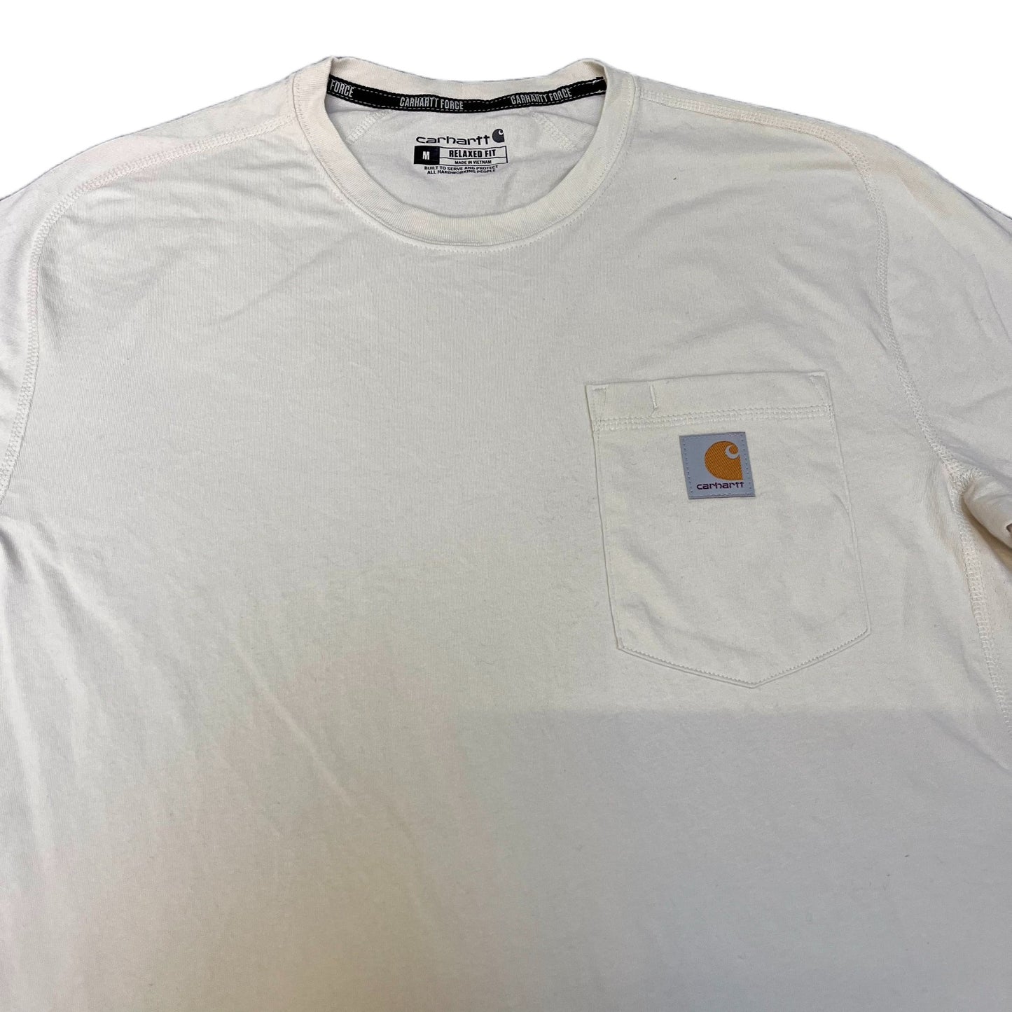 Carhartt Force Pocket T-Shirt Mens Medium White Relaxed Fit Short Sleeve Tee
