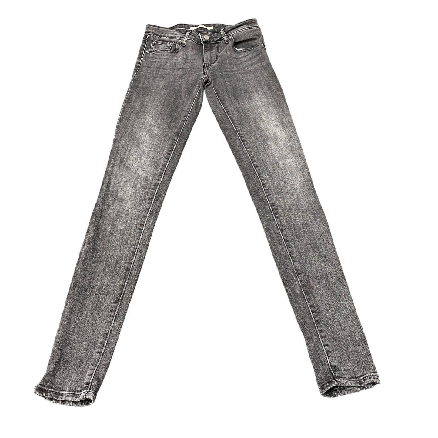 Levi's Jeans Womens 24" Waist Grey Flat Front 711 High Rise Super Skinny Leg
