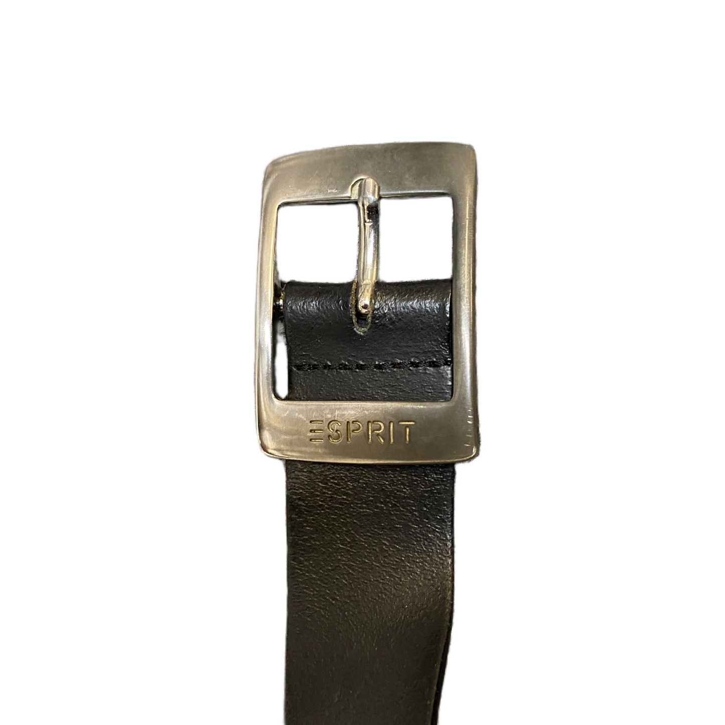 Esprit Waist Belt Mens Black Leather Adjustable Pin Buckle Size 40 inches