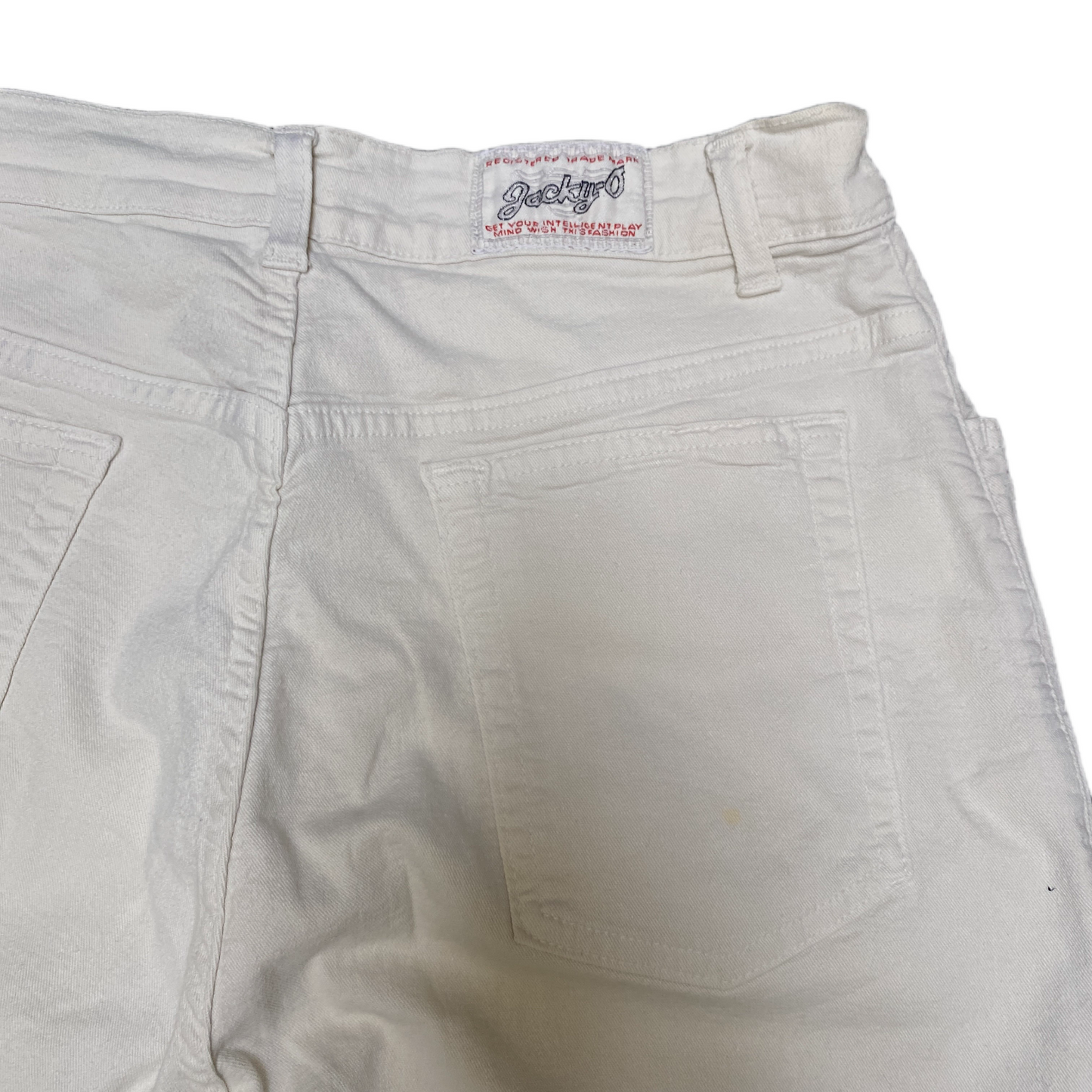 Jacky-O Jeans Fits as Womens 28" Waist White Denim Stretch Slim Fit Straight Leg