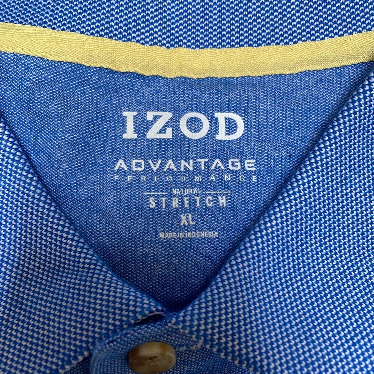 IZOD Polo Shirt Men XL White Blue Advantage Performance Golf Performance Stretch