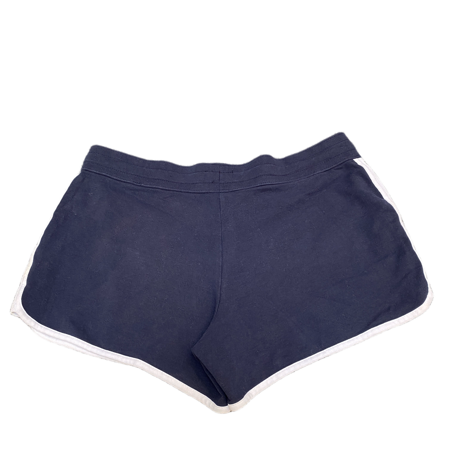 Running Sprinter Shorts Womens L 34" Waist Navy White Athletic Gym Dolphin Hem
