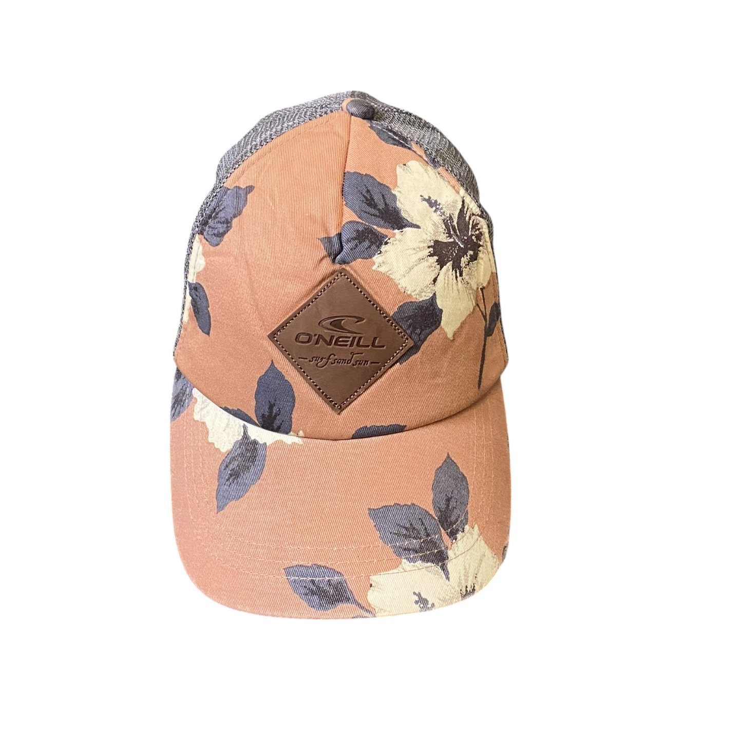 O'Neill Trucker Hat Mens Orange Floral Cotton Mesh Back Adjustable Snapback Cap