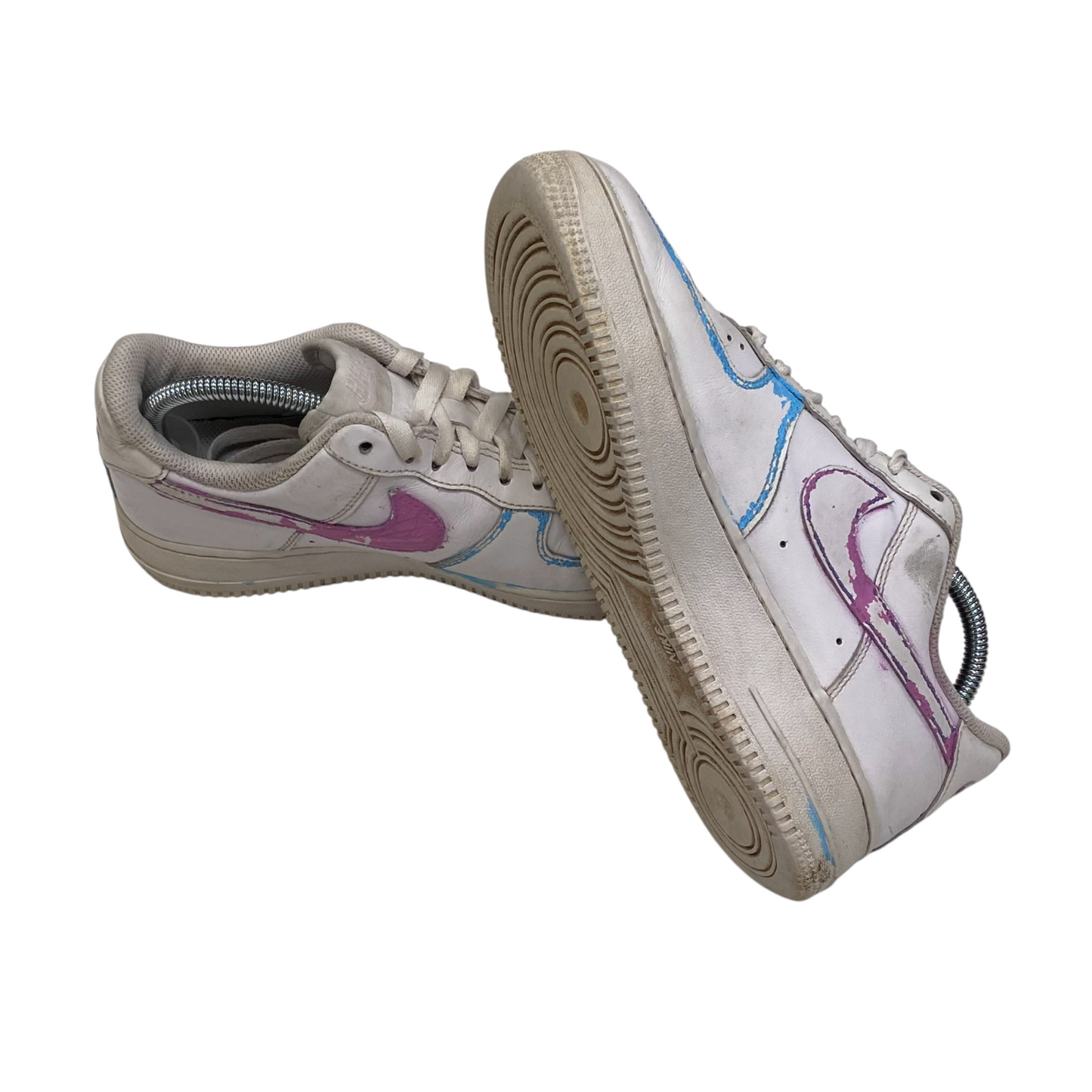 Nike Air Force 1 Low Sneakers Shoes Women UK 5.5 Double Swoosh White 315115-112