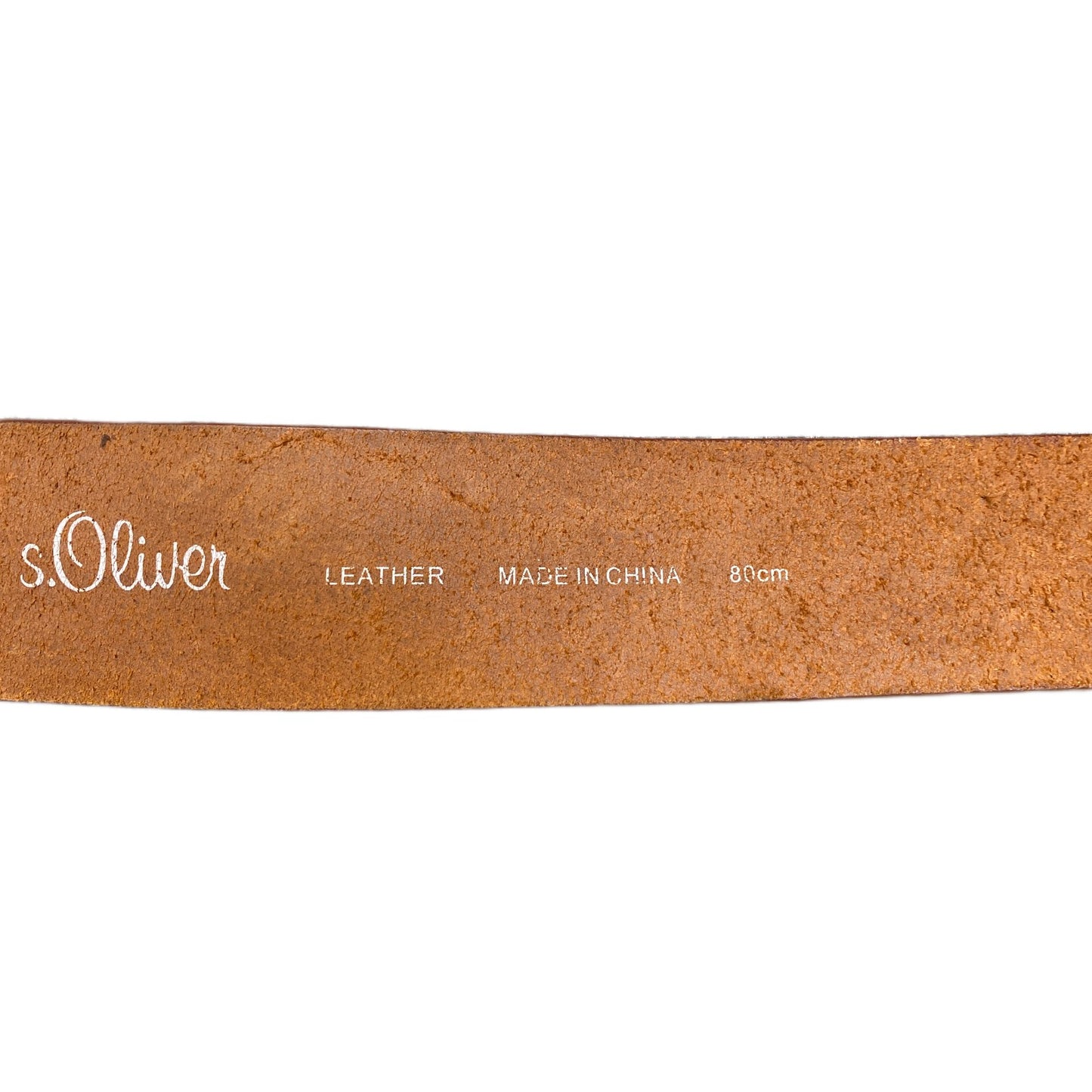 S.Oliver Waist Belt Mens Brown Leather Adjustable Silver Pin Buckle 35.5 Inches