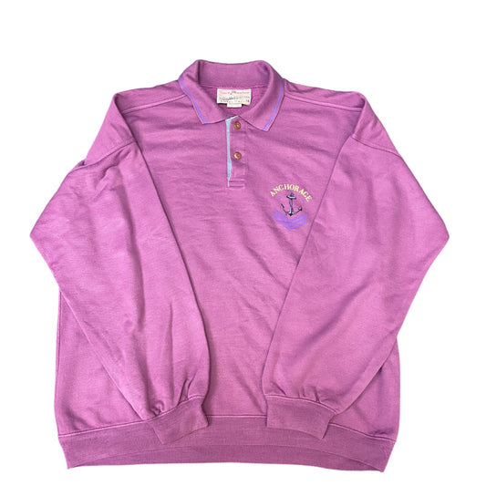 Green Mountain Sweatshirt Mens XL Pink Anchorage Graphic Long Sleeve Collated