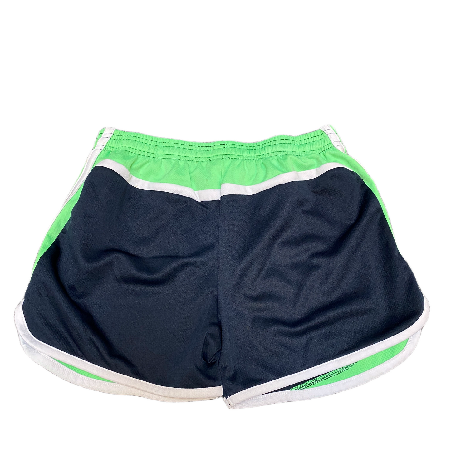 Running Sprinter Shorts Womens M 27" Waist Navy Green Athletic Gym Dolphin Hem