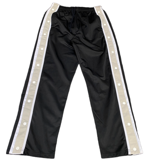 Crane Sports Joggers Fits as Mens M 30" Waist Black Side Snap Straight Trouser
