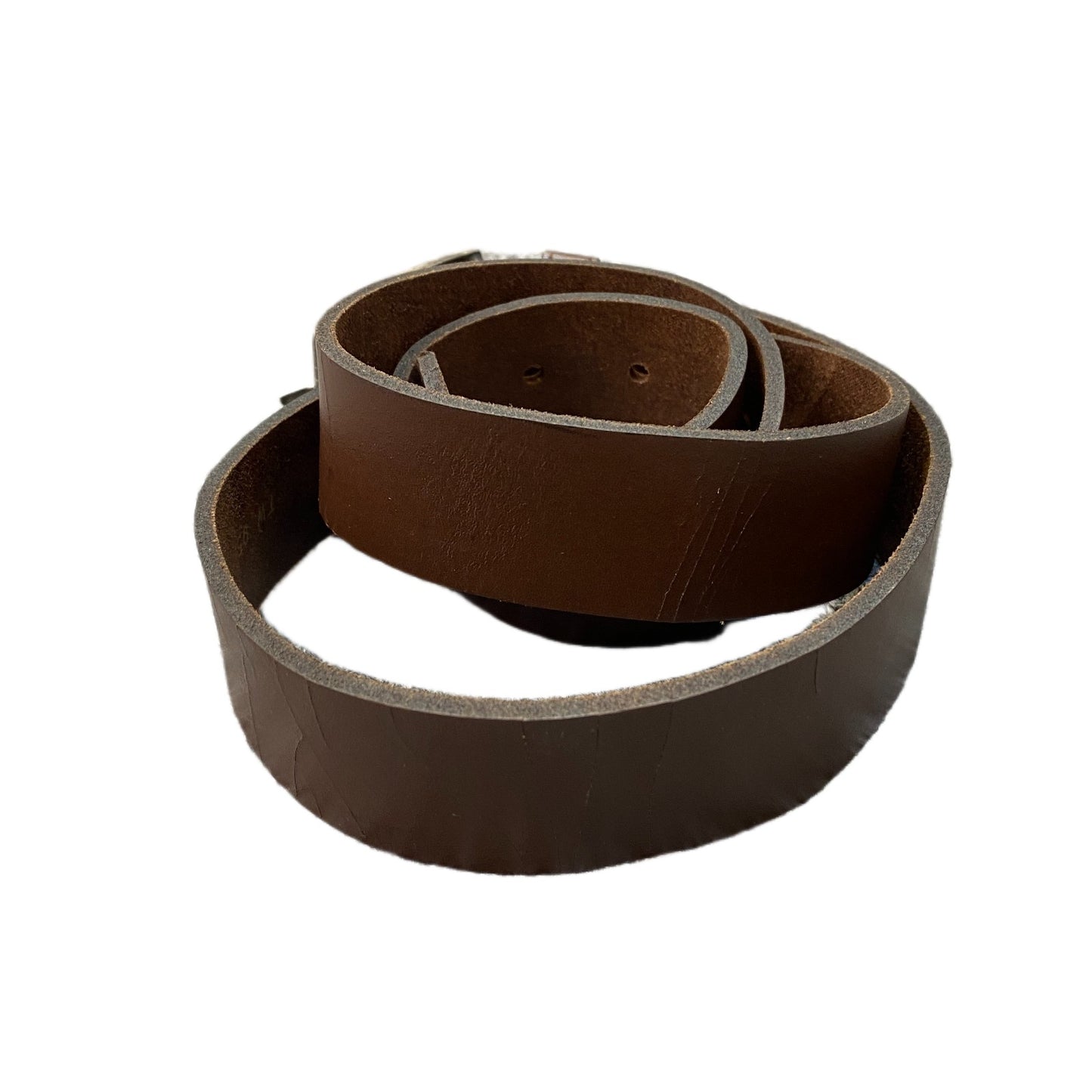 Waist Belt Mens Brown Leather Adjustable Classic Silver Pin Buckle 41 Inches