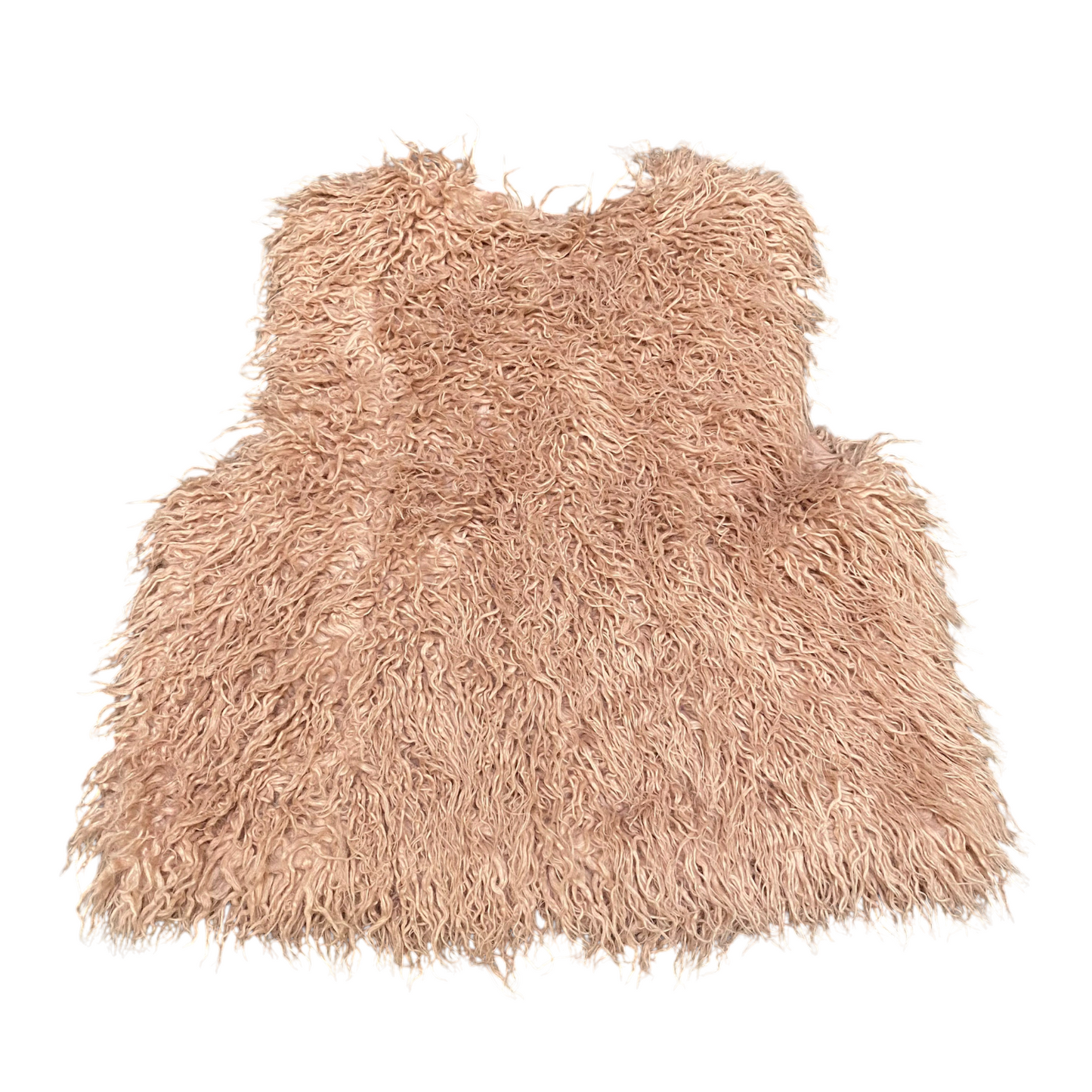 Betty Barclay Faux Fur Vest Womens M Light Pink Lined Shaggy Texture Sleeveless