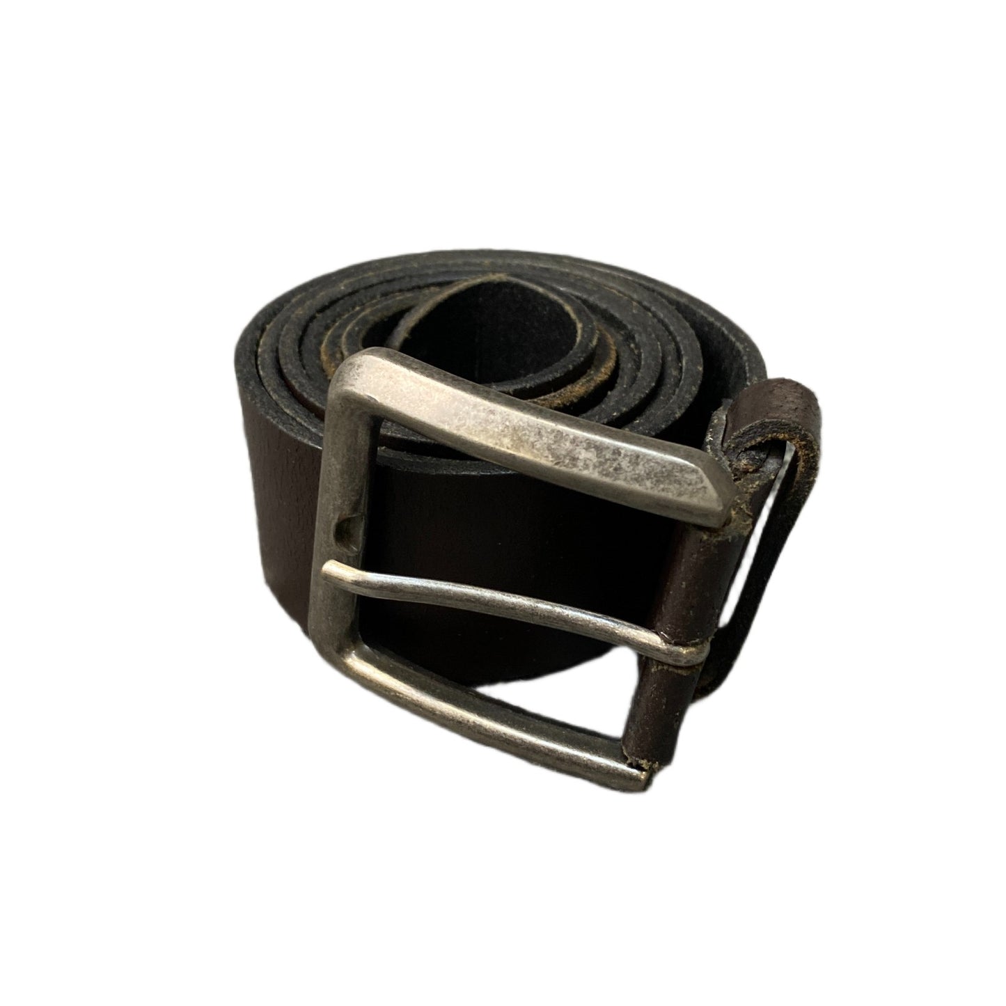 Lloyd Waist Belt Men Dark Brown Leather Adjustable Silver Pin Buckle 43.5 Inches