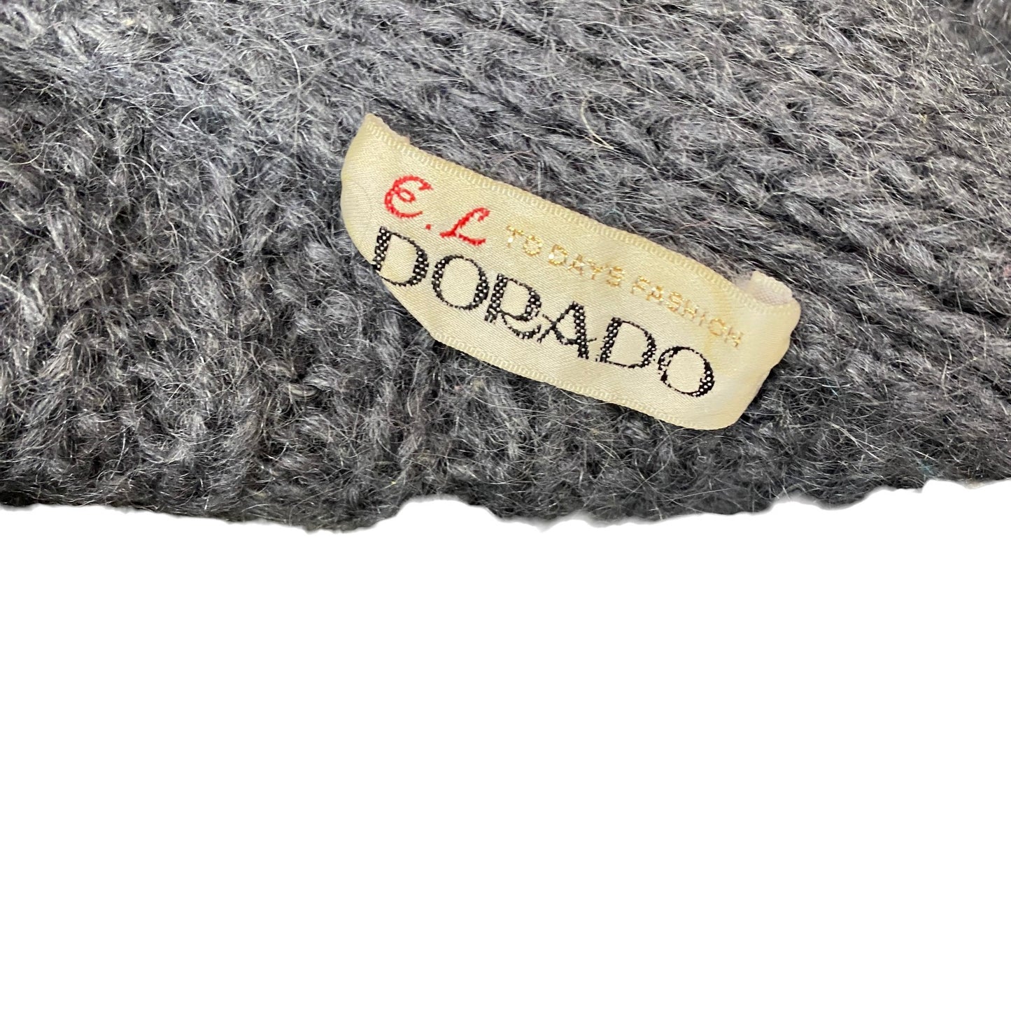 Eldorado Cardigan Jumper Womens L Grey Embroidered Knit Shawl Collar Snap Button