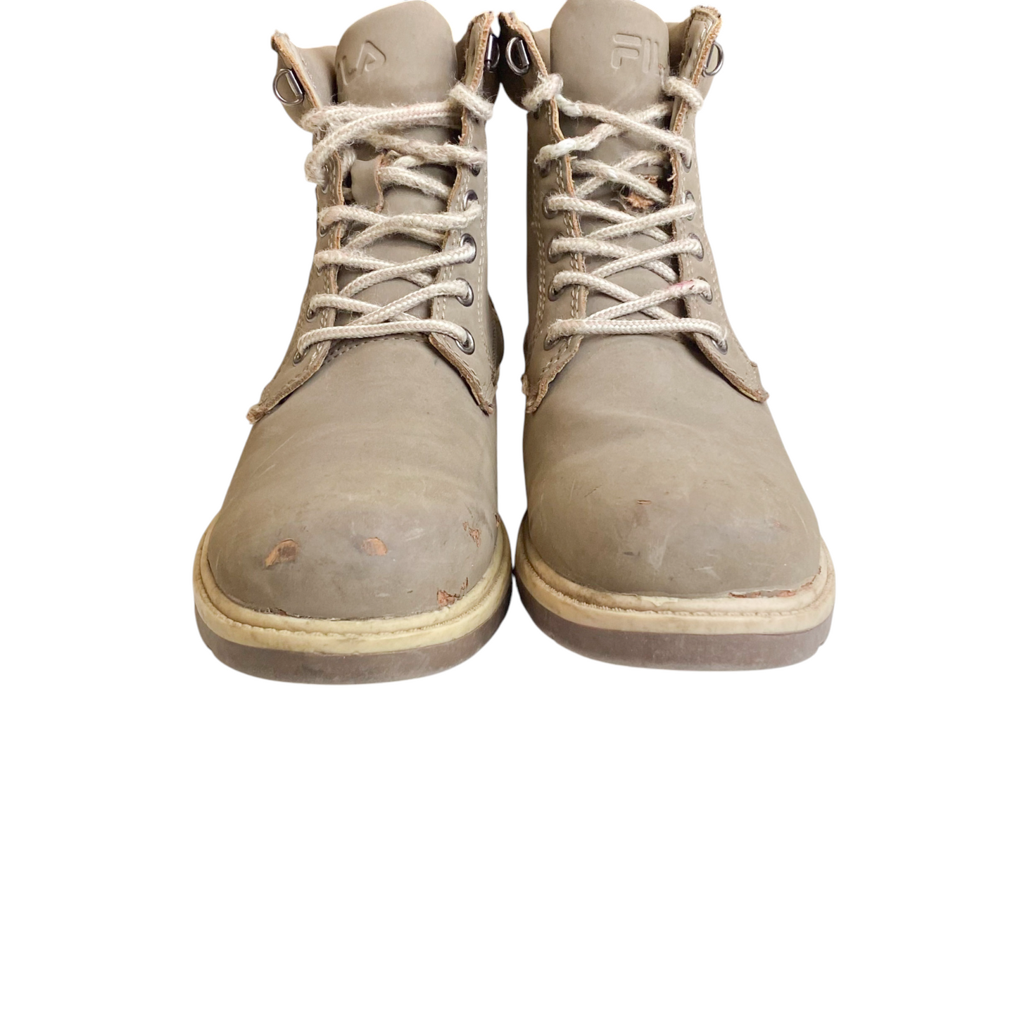 FILA Western Ankle Boots Women's 4.5 Light Brown Leather High-top Lace Up