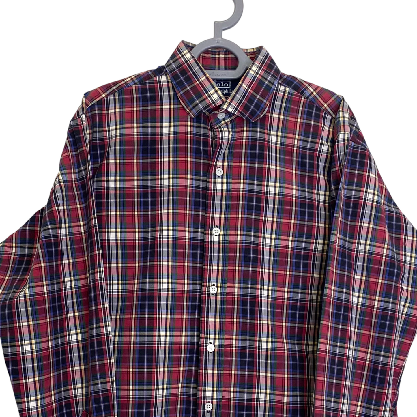 Ralph Lauren Shirt Mens Medium Red Plaid Regent Classic Fit Collar Button Down
