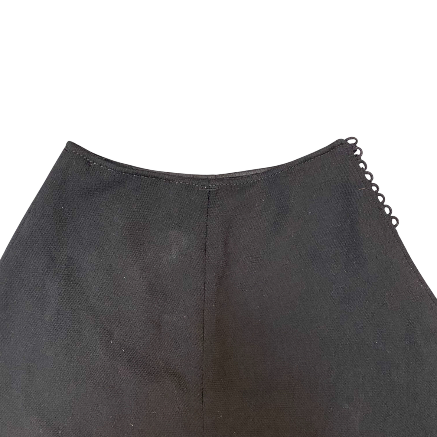 A-Line Mini Skirt Womens M Black Lined Flat Front Side Button Casual Outdoor