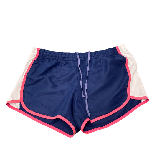 Running Sprinter Shorts Womens Medium Blue Athletic Fit Drawstring Dolphin Hem