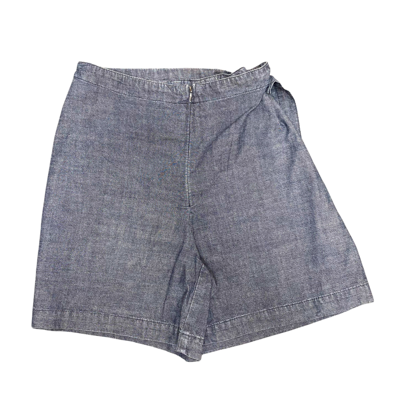 Womens Jeans Skirt Womens S Blue Solid Flat Front Casual Comfort Preppy Side Zip