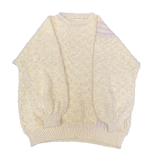 Jumper Womens Medium Yellow Knitted Long Sleeve Crew Neck Ribbed Cuff & Hem