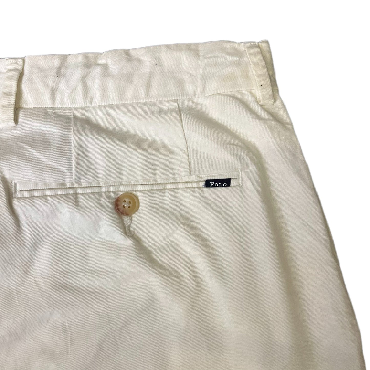 Polo Ralph Lauren Classic Chino Shorts Fits as Mens XL 36" Waist White Stretch