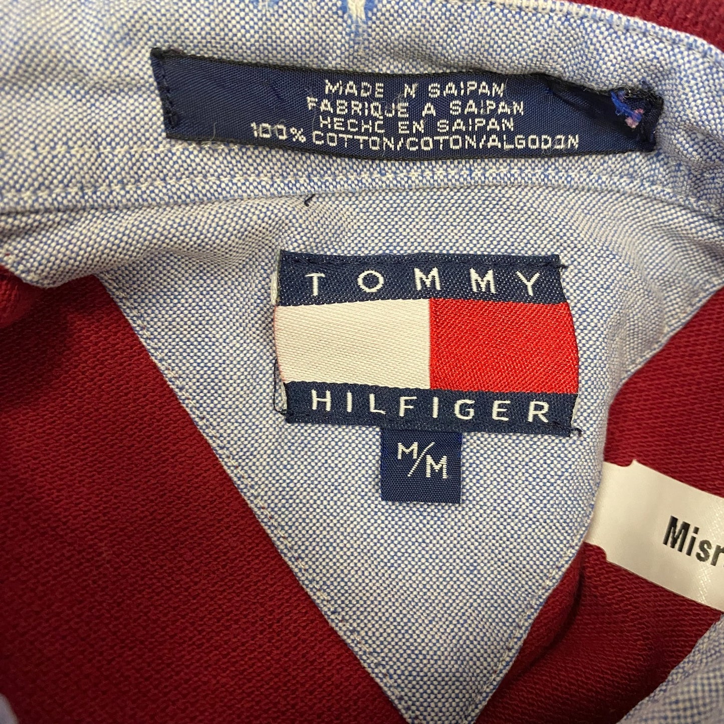 Tommy Hilfiger Polo Shirt Mens Medium Red Golf Performance High Low Slit Popover