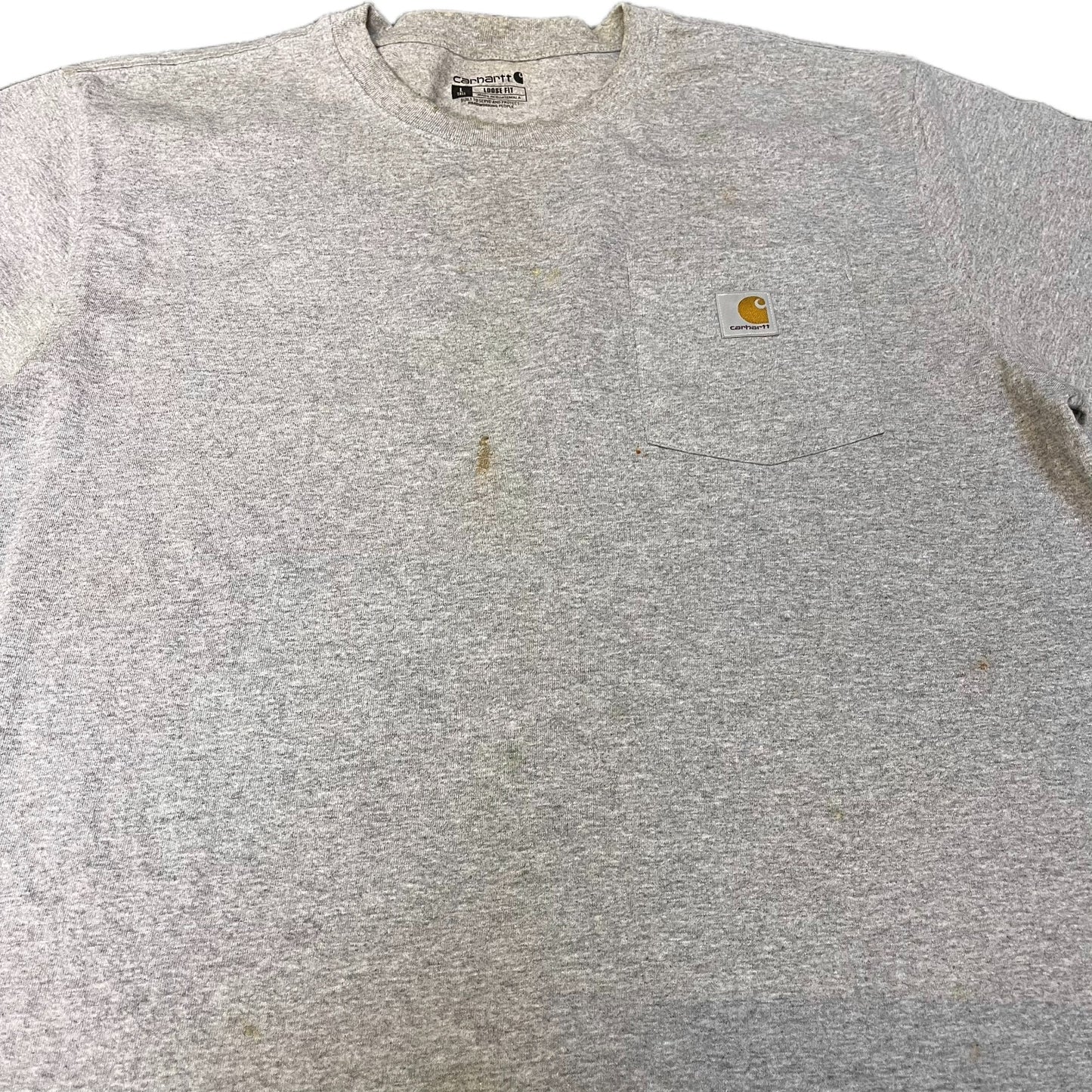 Carhartt Pocket T-Shirt Mens L Tall Grey Heather Short Sleeve Loose Summer Tee