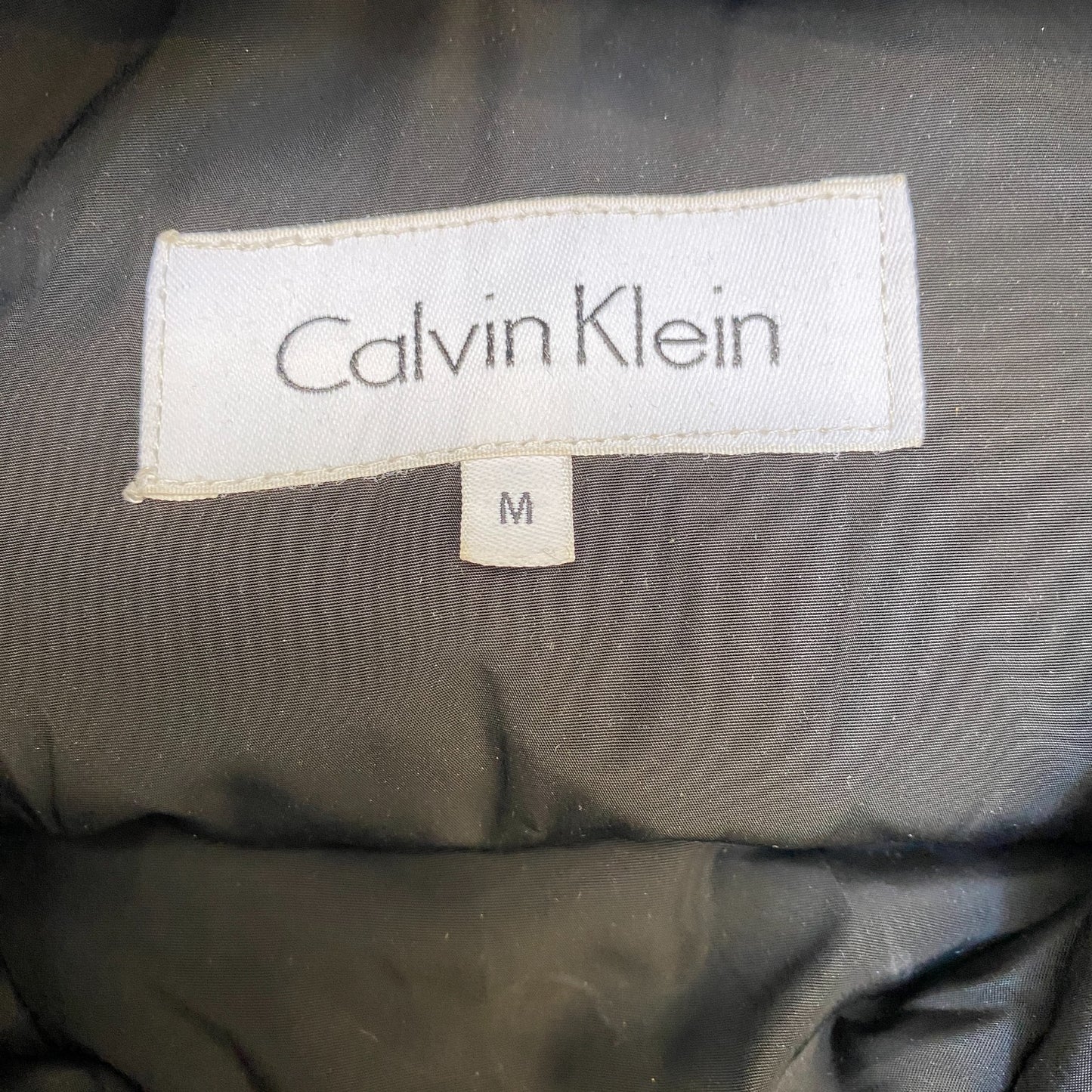 Calvin Klein Down Jacket Womens Medium Black Stretch Insulated Asymmetrical Zip