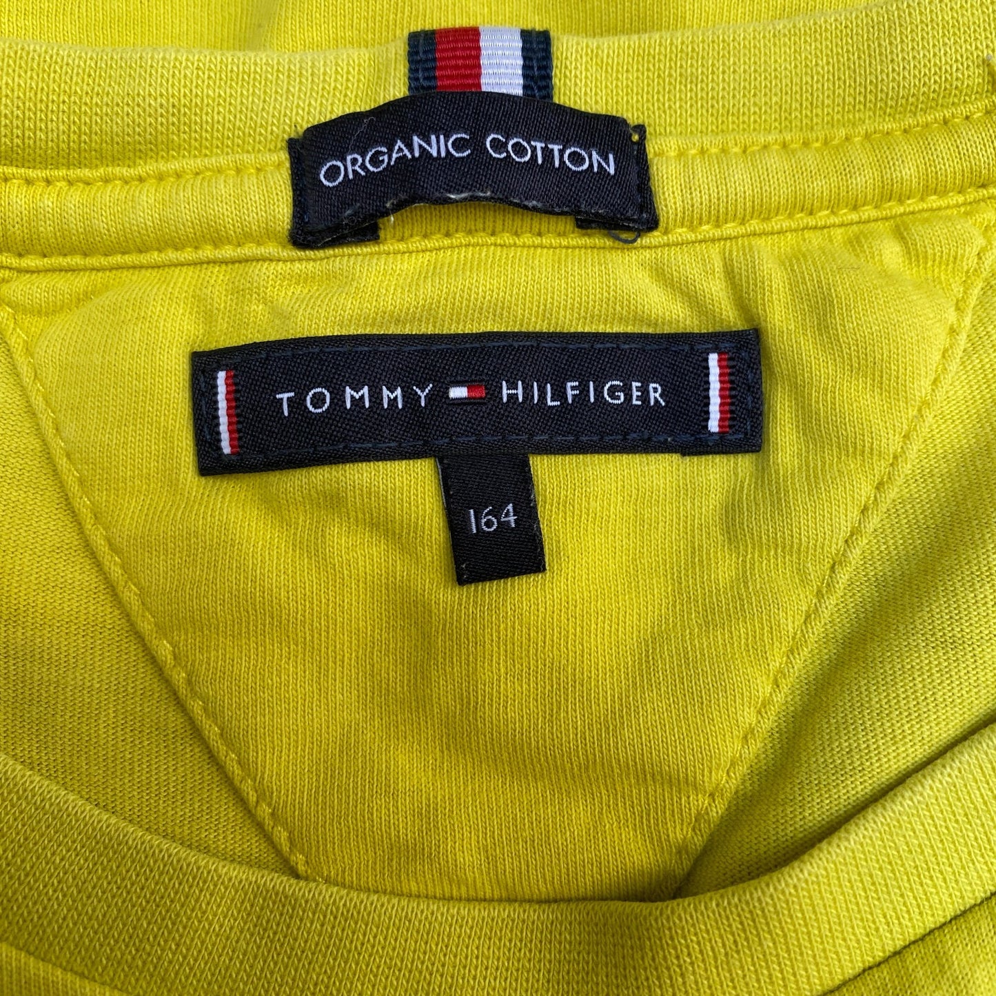 Tommy Hilfiger Shirt Womens S Yellow Organic Cotton Short Sleeve Crew Neck Tee
