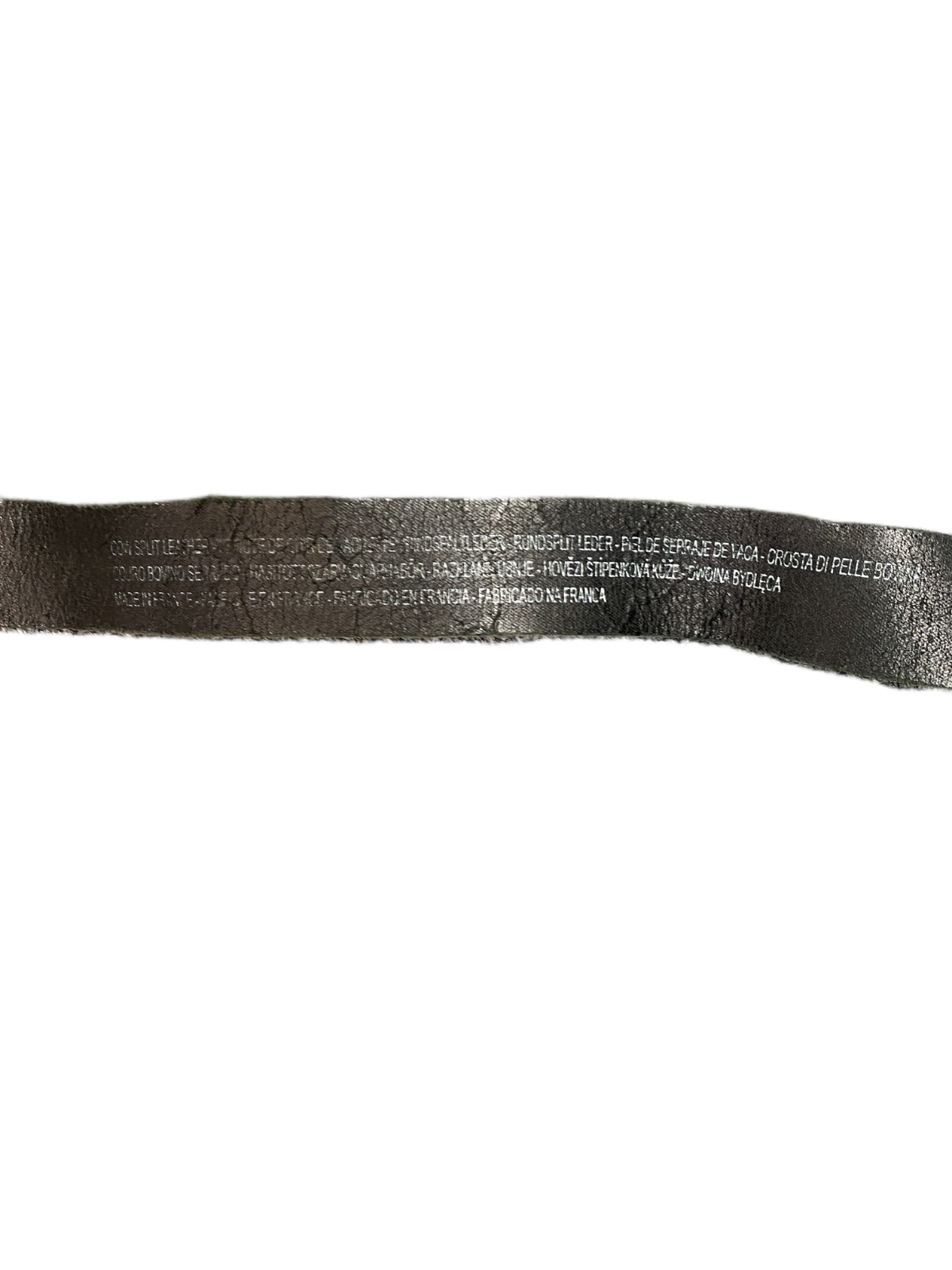 Waist Belt Mens Black Leather Adjustable Rectangular Silver Pin Buckle 42 inches
