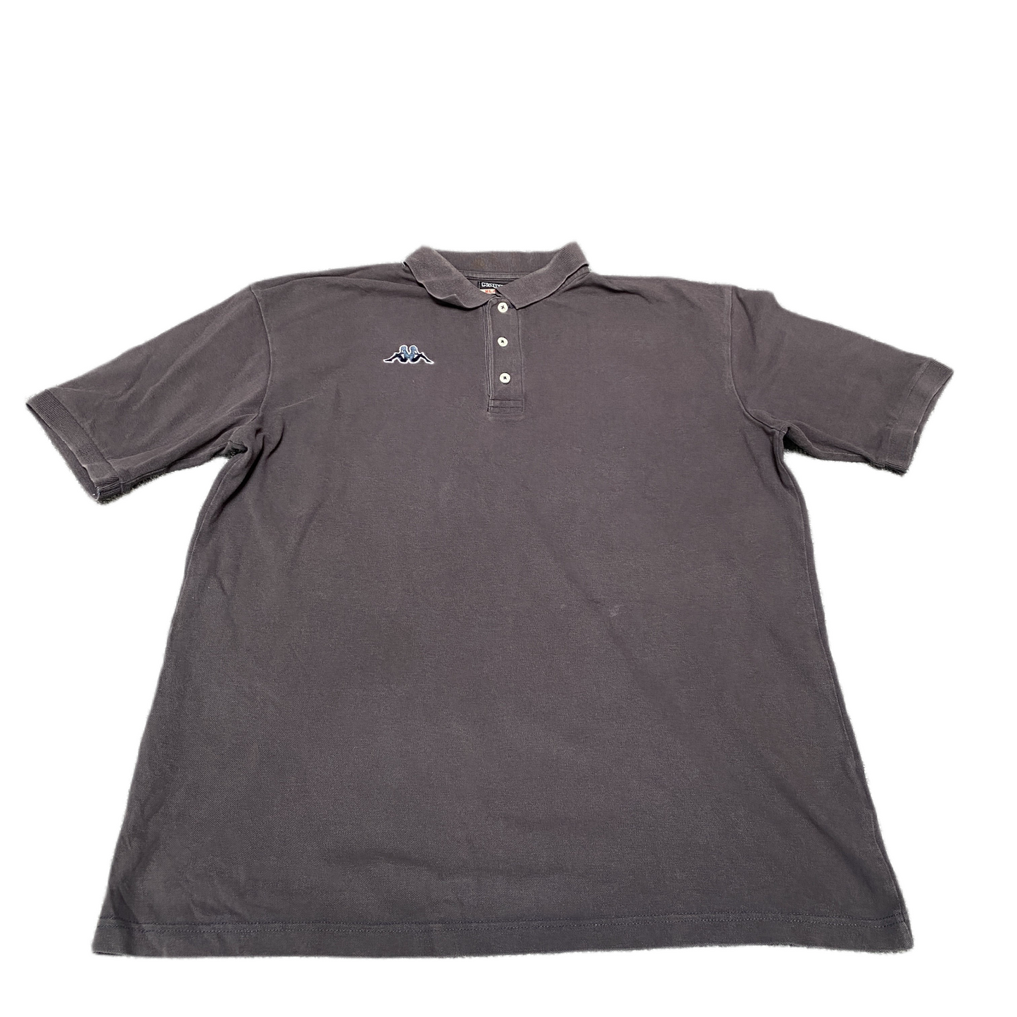 Kappa Polo Shirt Mens XL Grey Stretch Embroidered Logo Golf Performance Popover