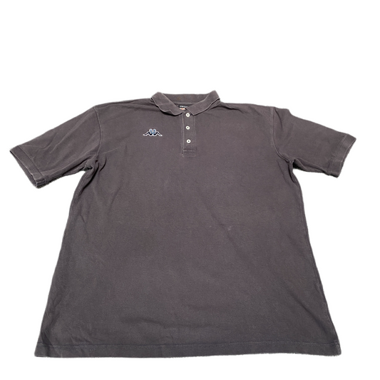 Kappa Polo Shirt Mens XL Grey Stretch Embroidered Logo Golf Performance Popover