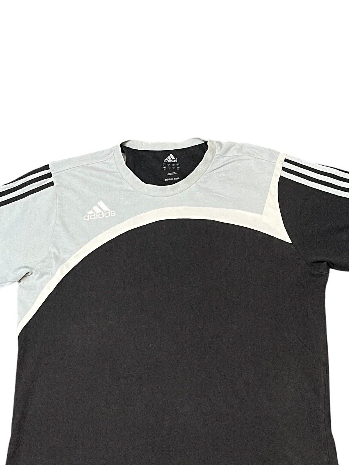 Adidas T-Shirt Black And Grey Mens M Chest Logo