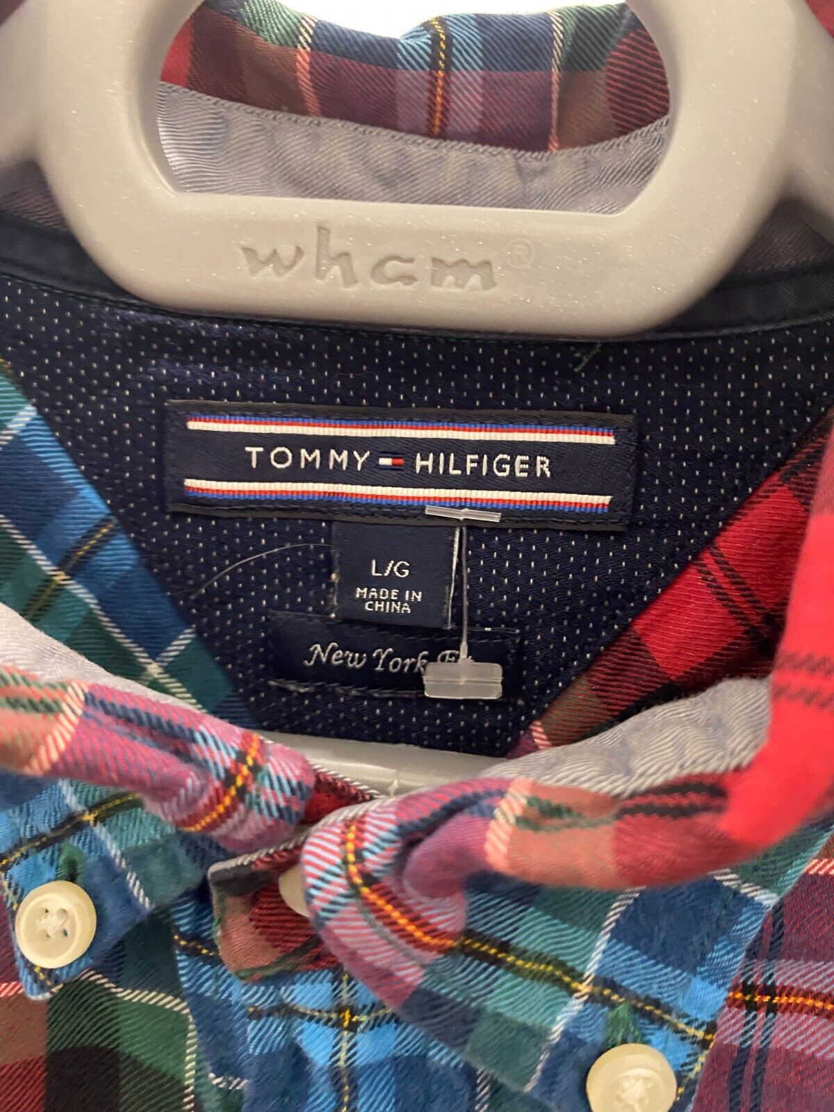 Tommy Hilfiger Shirt Mens Large Multicolour Plaid Casual Long Sleeve Button Down