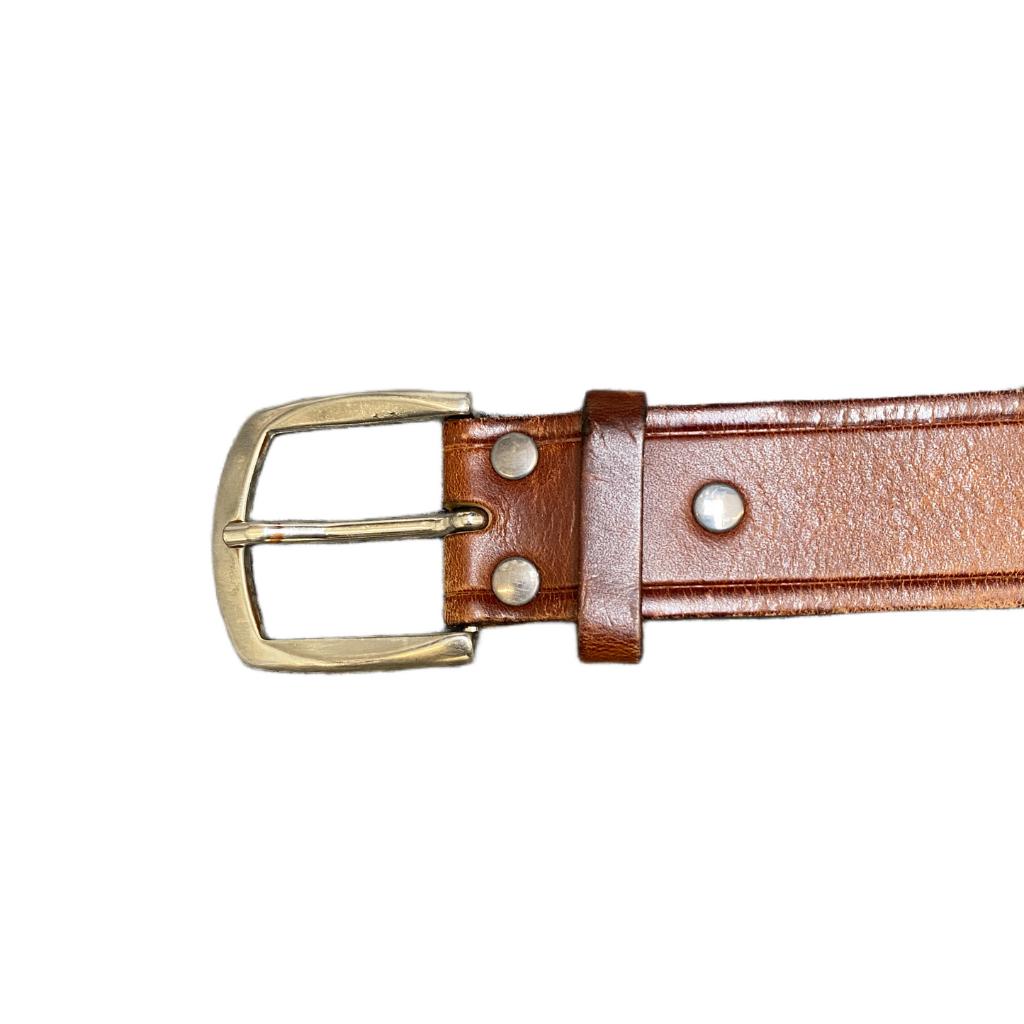 Dress Belt Mens Brown Leather Adjustable Classic Silver Pin Buckle 39.5 inches
