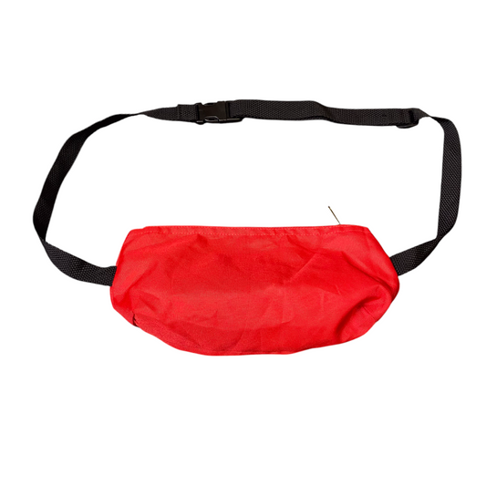 Unisex Adults Outdoor Waist Fanny Pack Bum Bag Red Adjustable Nylon Strap Zipper