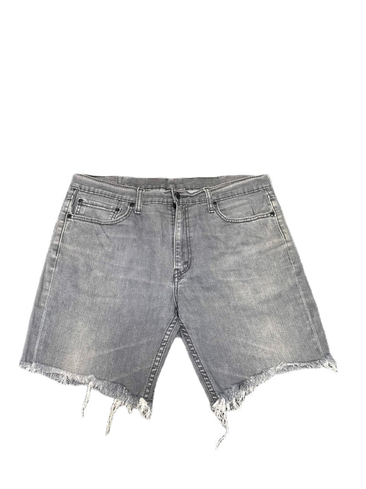 Levi's 511 Jean Shorts Fits as Mens XL 37" Waist Grey Denim Red Tab Raw Hem