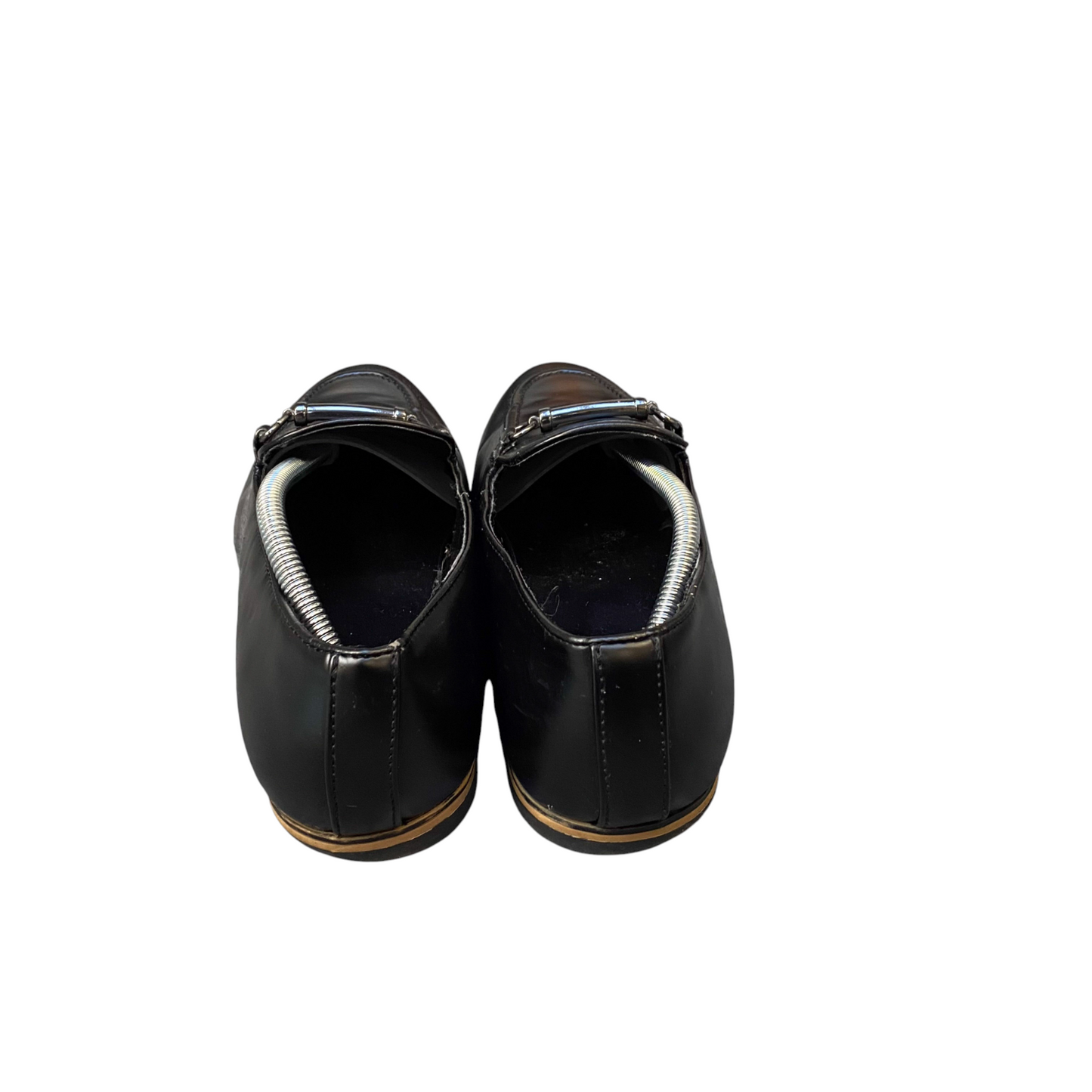 ASOS Horsebit Loafers Mens UK Size 9 Black Faux Patent Leather Formal Slip On