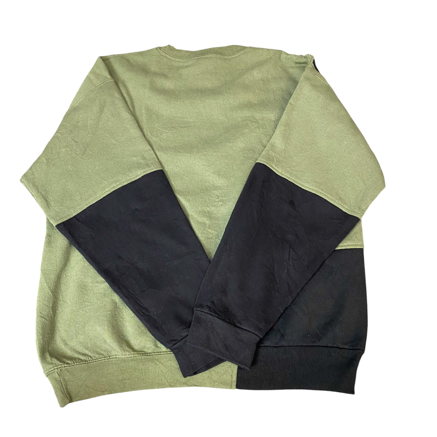 Nike Reworked Sweatshirt Men L Green Black Embroidered Spellout Logo Vintage Y2K