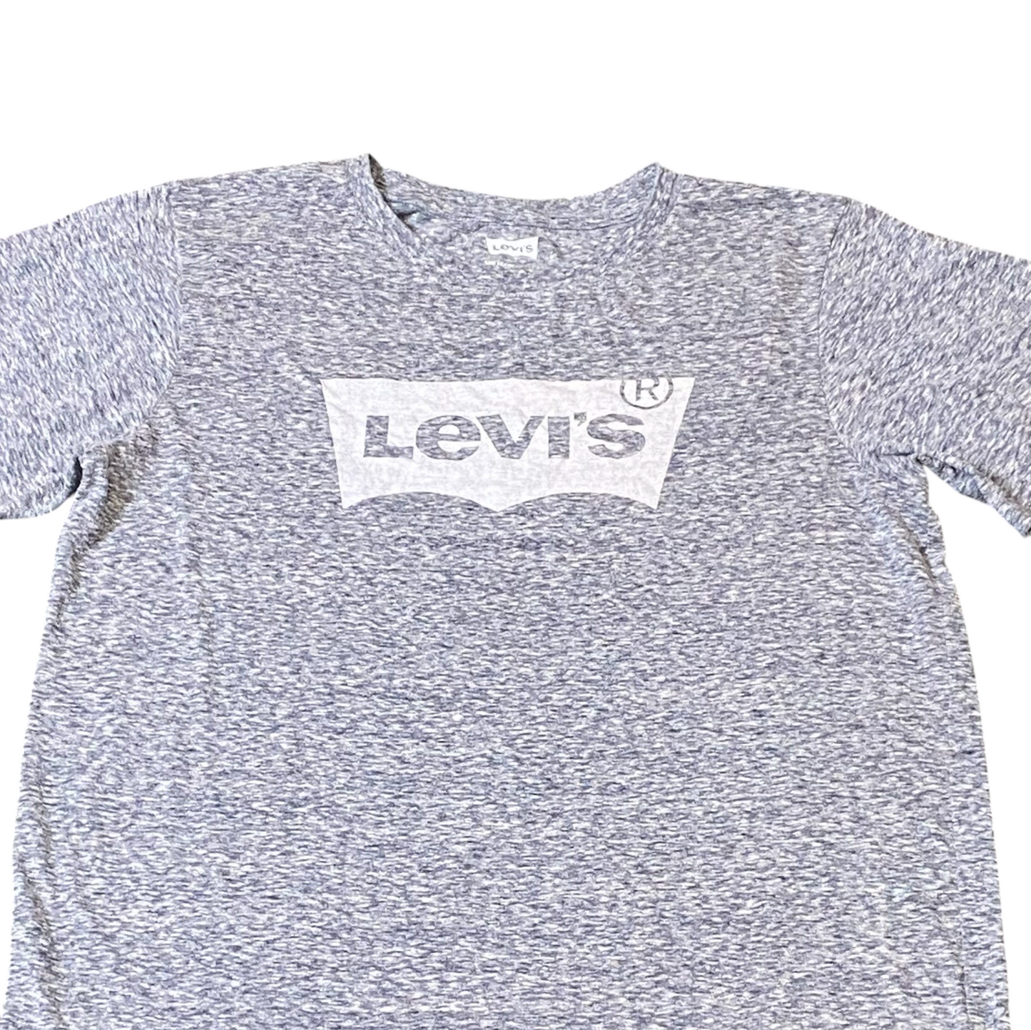 Levi's T Shirt Mens XL Gray Heather Spellout Logo Short Sleeve Crewneck Pullover