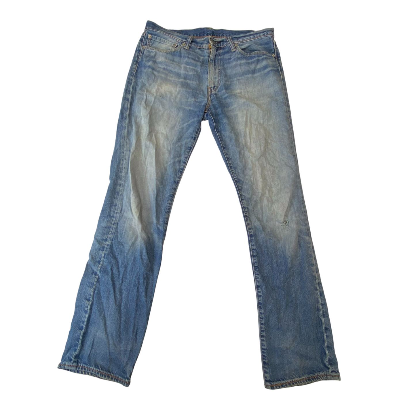 Levi's Jeans Mens Large Blue Denim Straight Fit Medium Wash Pockets Outdoor