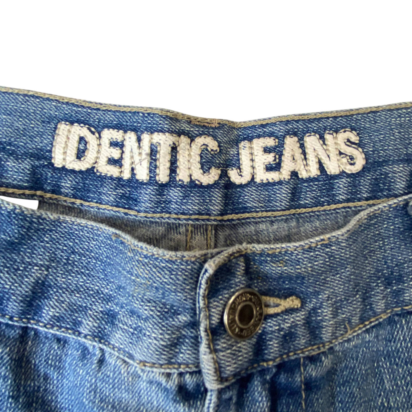 Identic Capri Baggy Jeans Womens XXL W37 L20 Blue Denim Straight Leg Pockets