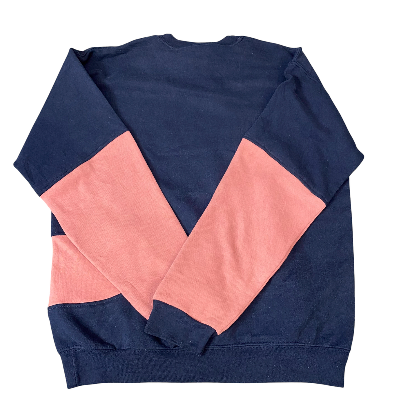 Nike Reworked Sweatshirt Mens M Blue Pink Embroidered Spellout Logo Vintage Y2K