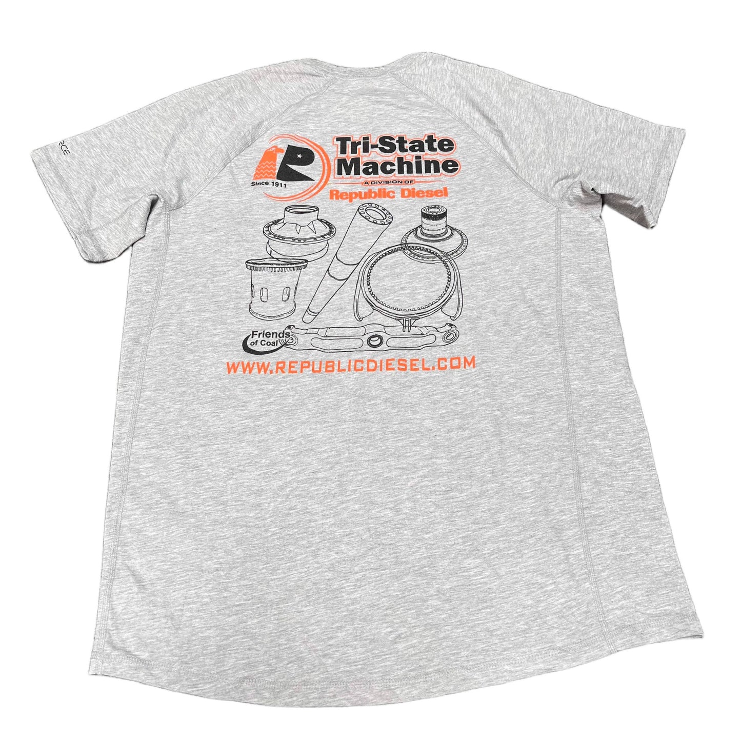 Carhartt Force Pocket T-Shirt Mens M Grey Tri-State Machine Logo Relaxed Fit Tee