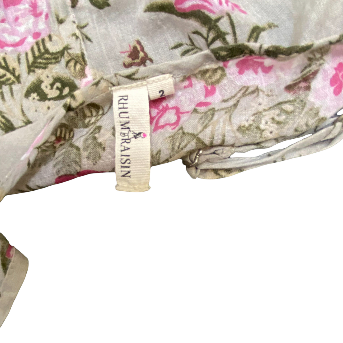 Rhum Raisin Long Dress Womens S Cream Pink Floral Casual V-Neck Spaghetti Straps